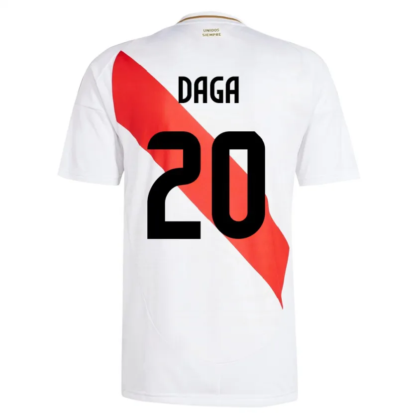 Danxen Donna Maglia Perù Azucena Daga #20 Bianco Kit Gara Home 24-26 Maglietta