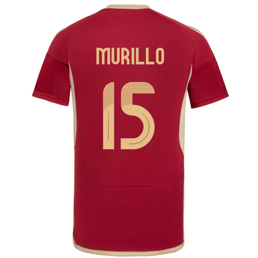 Danxen Donna Maglia Venezuela Jhon Murillo #15 Borgogna Kit Gara Home 24-26 Maglietta