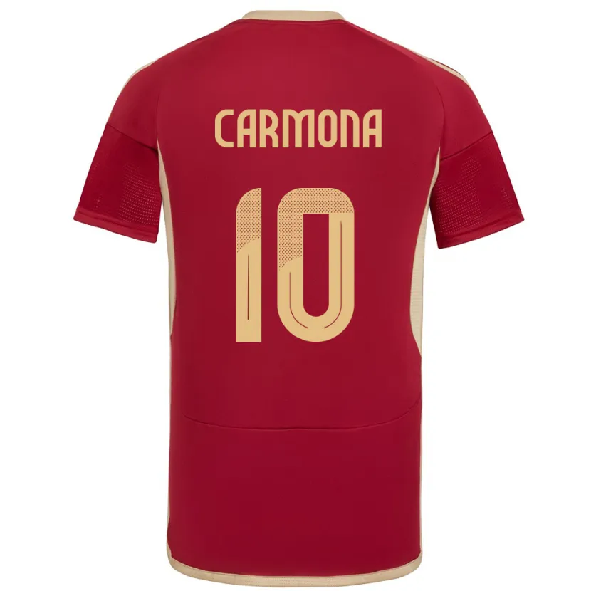 Danxen Donna Maglia Venezuela Wikelman Carmona #10 Borgogna Kit Gara Home 24-26 Maglietta