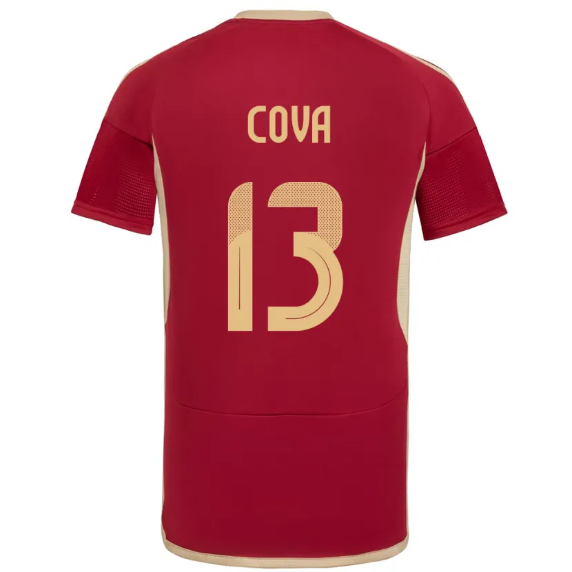 Danxen Donna Maglia Venezuela Alejandro Cova #13 Borgogna Kit Gara Home 24-26 Maglietta