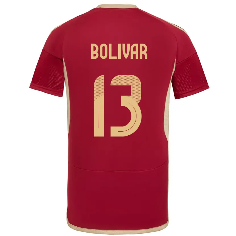 Danxen Donna Maglia Venezuela Salvador Bolívar #13 Borgogna Kit Gara Home 24-26 Maglietta