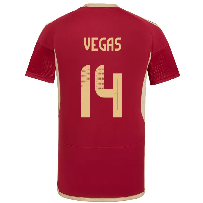 Danxen Donna Maglia Venezuela Miguel Vegas #14 Borgogna Kit Gara Home 24-26 Maglietta