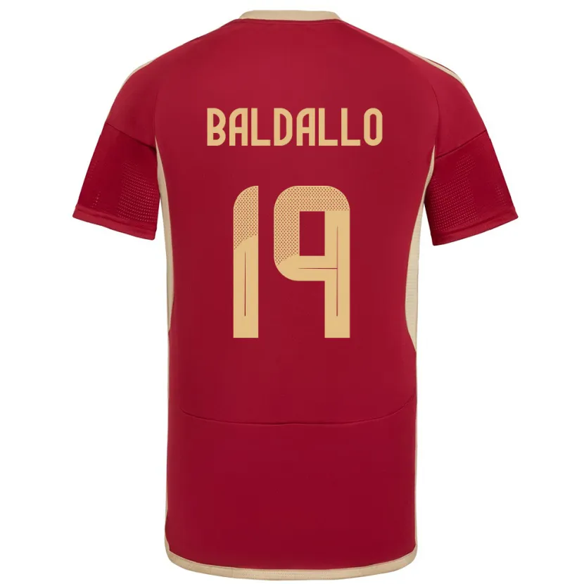 Danxen Donna Maglia Venezuela Micheel Baldallo #19 Borgogna Kit Gara Home 24-26 Maglietta