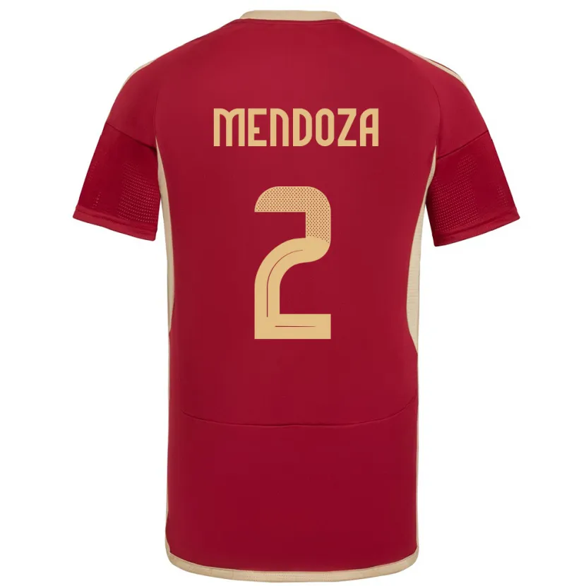 Danxen Donna Maglia Venezuela Rafanny Mendoza #2 Borgogna Kit Gara Home 24-26 Maglietta