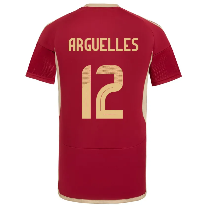 Danxen Donna Maglia Venezuela Wilmary Argüelles #12 Borgogna Kit Gara Home 24-26 Maglietta