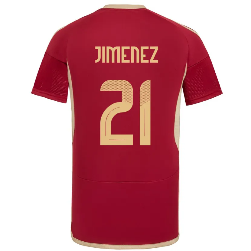 Danxen Donna Maglia Venezuela Marianyela Jiménez #21 Borgogna Kit Gara Home 24-26 Maglietta
