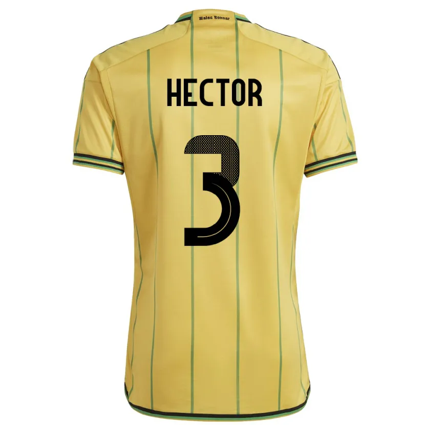 Danxen Donna Maglia Giamaica Michael Hector #3 Giallo Kit Gara Home 24-26 Maglietta