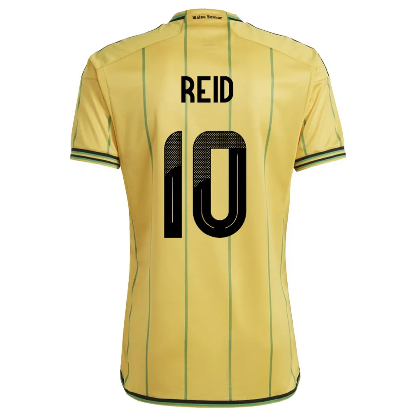 Danxen Donna Maglia Giamaica Bobby De Cordova-Reid #10 Giallo Kit Gara Home 24-26 Maglietta