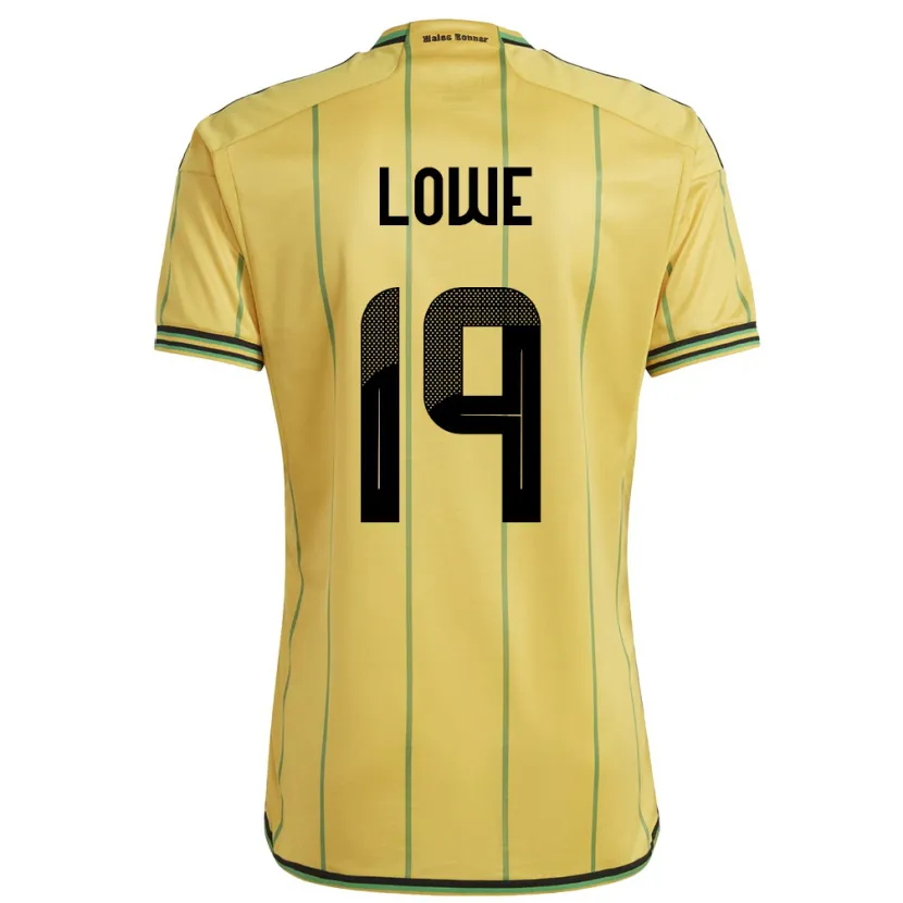 Danxen Donna Maglia Giamaica Jamal Lowe #19 Giallo Kit Gara Home 24-26 Maglietta