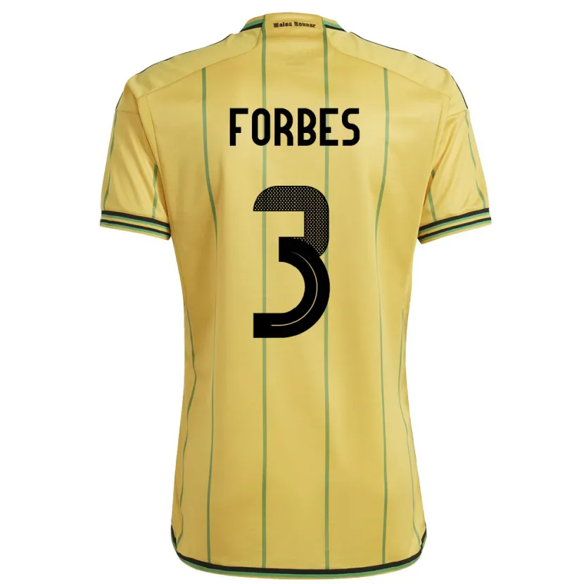 Danxen Donna Maglia Giamaica Michael Forbes #3 Giallo Kit Gara Home 24-26 Maglietta