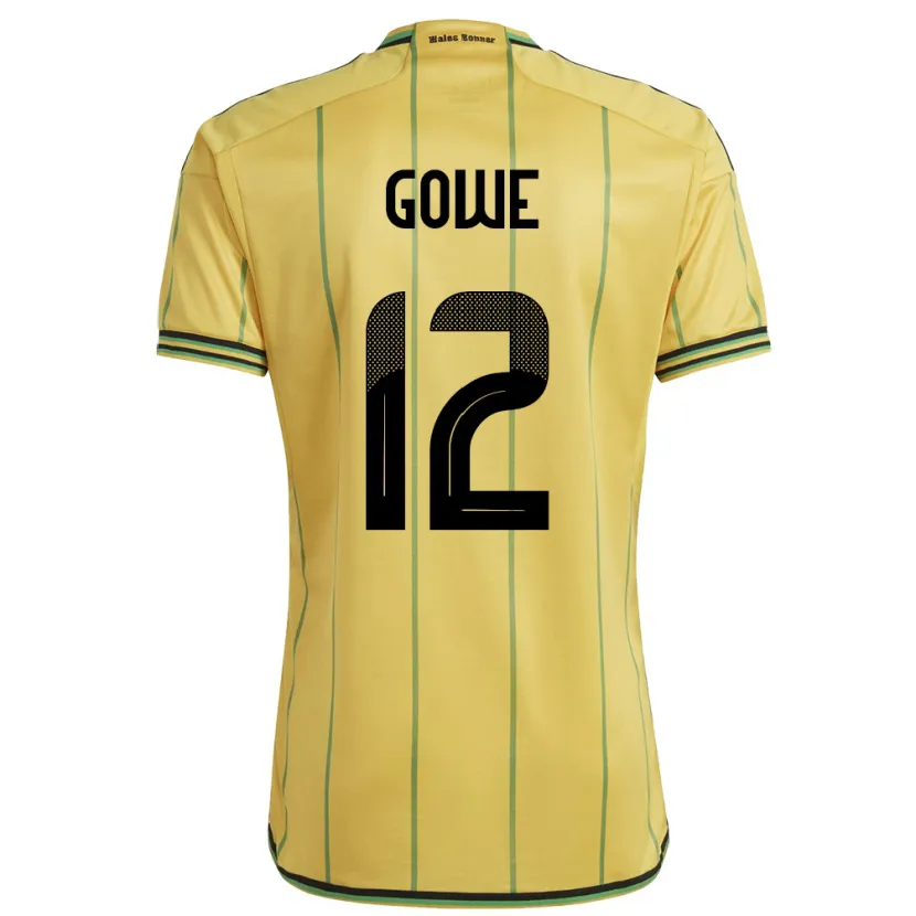 Danxen Donna Maglia Giamaica Tyrese Gowe #12 Giallo Kit Gara Home 24-26 Maglietta