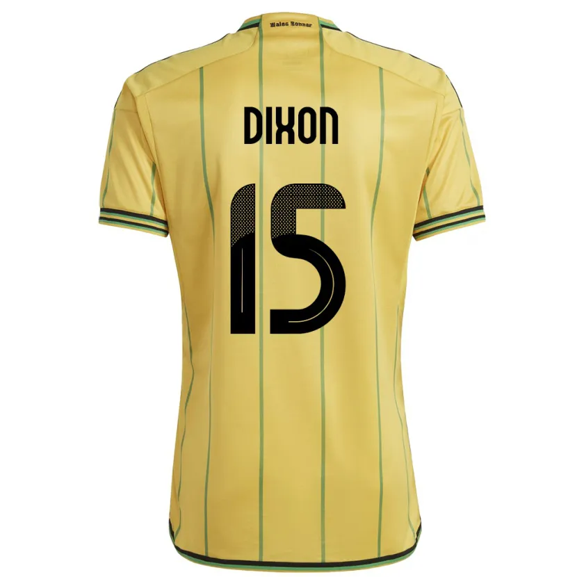 Danxen Donna Maglia Giamaica Ahir Dixon #15 Giallo Kit Gara Home 24-26 Maglietta