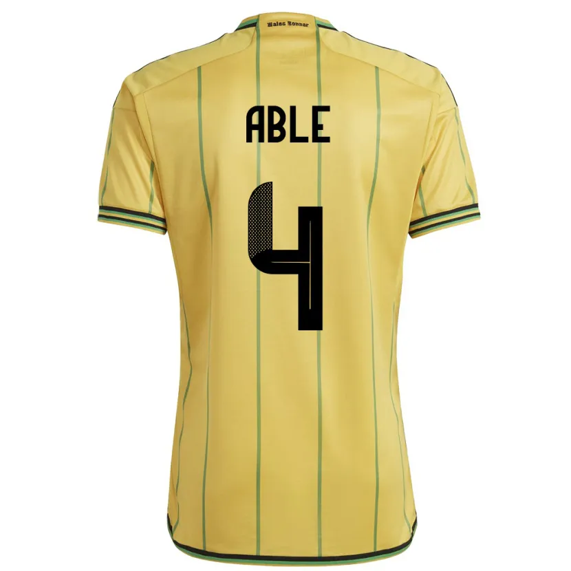 Danxen Donna Maglia Giamaica Nevillegail Able #4 Giallo Kit Gara Home 24-26 Maglietta