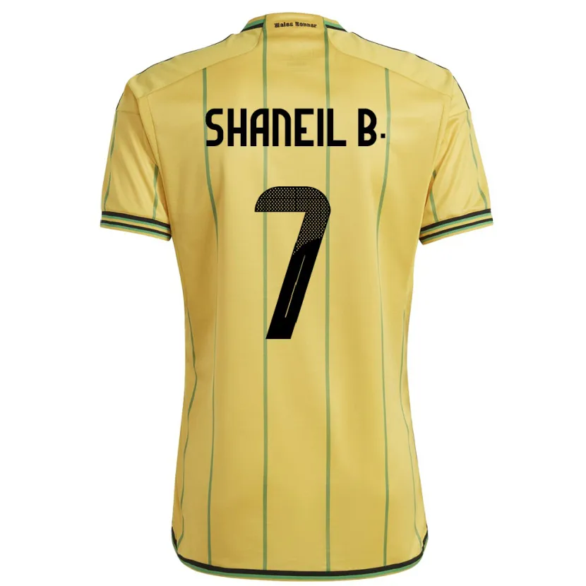 Danxen Donna Maglia Giamaica Shaneil Buckley #7 Giallo Kit Gara Home 24-26 Maglietta