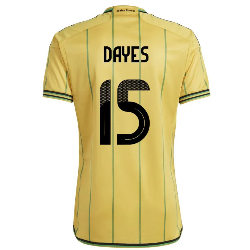 Danxen Donna Maglia Giamaica Mikayla Dayes #15 Giallo Kit Gara Home 24-26 Maglietta