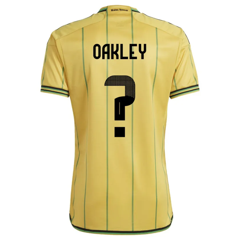 Danxen Donna Maglia Giamaica Katie Oakley #0 Giallo Kit Gara Home 24-26 Maglietta