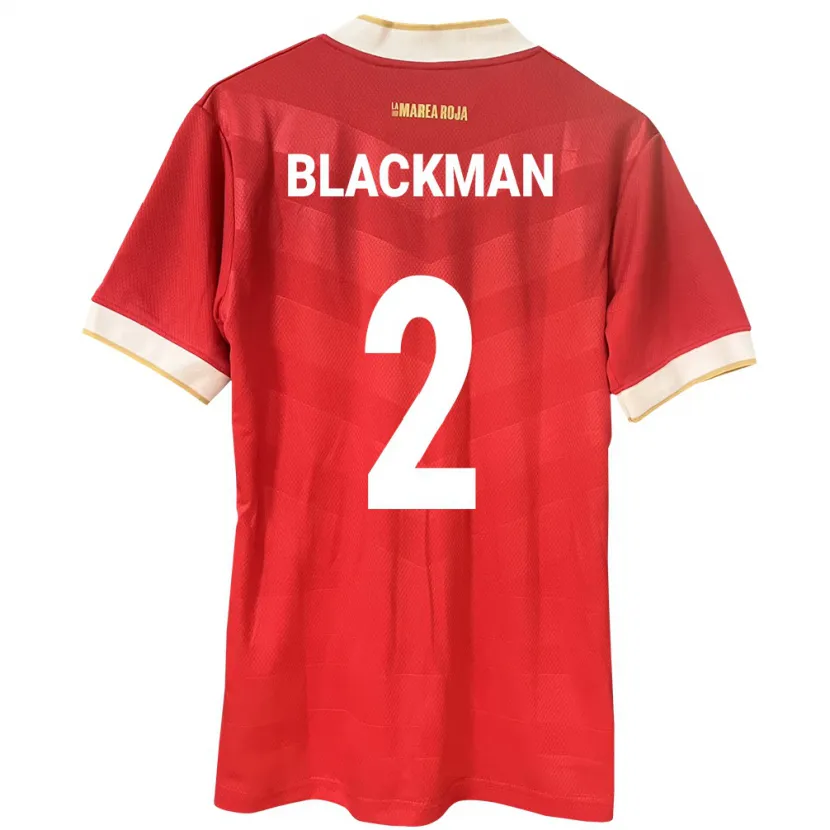 Danxen Donna Maglia Panamá César Blackman #2 Rosso Kit Gara Home 24-26 Maglietta