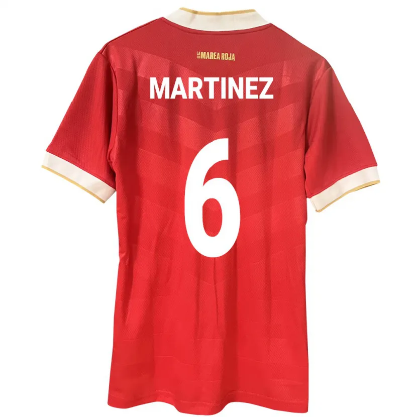 Danxen Donna Maglia Panamá Christian Martínez #6 Rosso Kit Gara Home 24-26 Maglietta