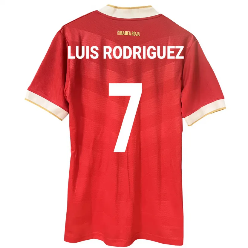 Danxen Donna Maglia Panamá José Luis Rodríguez #7 Rosso Kit Gara Home 24-26 Maglietta