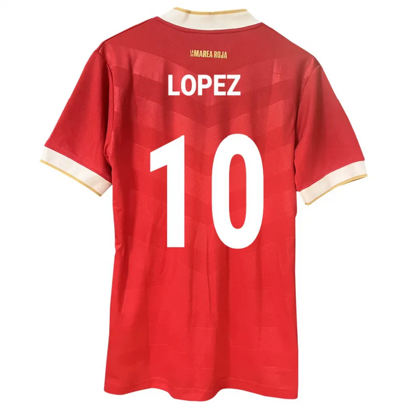 Danxen Donna Maglia Panamá Ovidio Lopez #10 Rosso Kit Gara Home 24-26 Maglietta