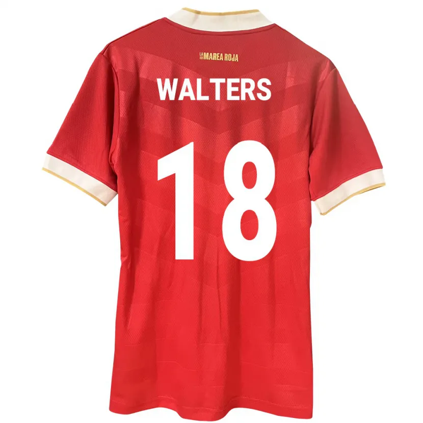 Danxen Donna Maglia Panamá Kairo Walters #18 Rosso Kit Gara Home 24-26 Maglietta