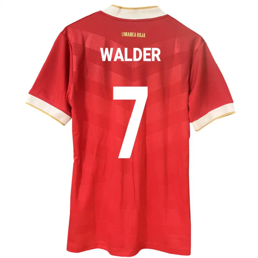Danxen Donna Maglia Panamá Kevin Walder #7 Rosso Kit Gara Home 24-26 Maglietta