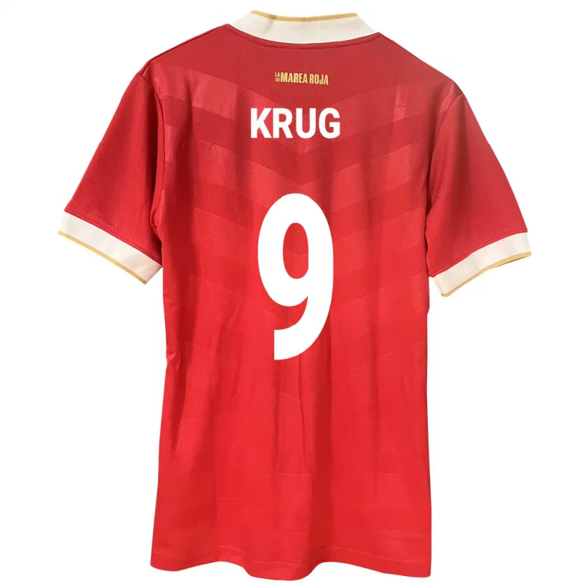 Danxen Donna Maglia Panamá Frederick Krug #9 Rosso Kit Gara Home 24-26 Maglietta