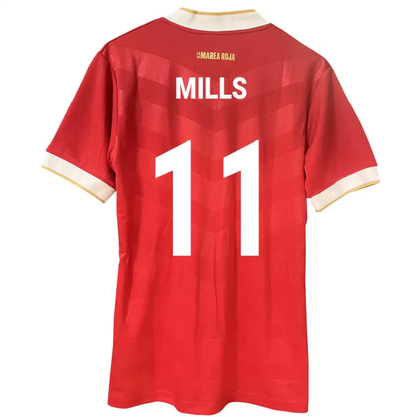 Danxen Donna Maglia Panamá Natalia Mills #11 Rosso Kit Gara Home 24-26 Maglietta