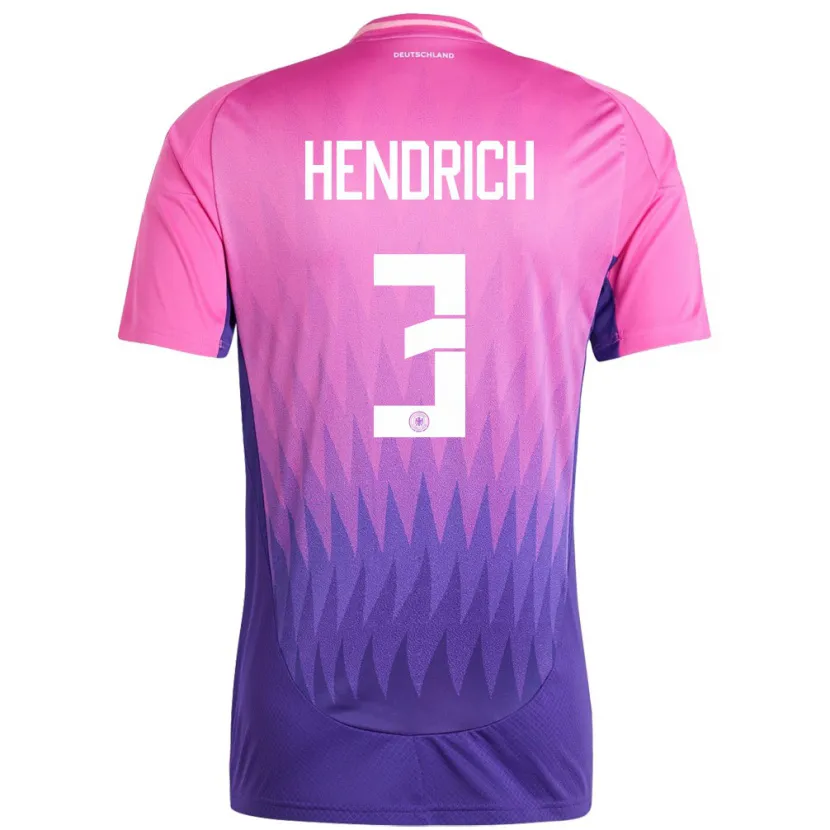 Danxen Donna Maglia Germania Kathrin Hendrich #3 Rosa Viola Kit Gara Away 24-26 Maglietta