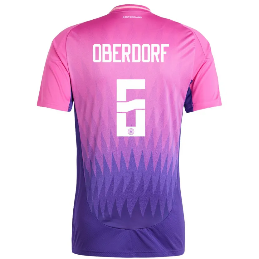 Danxen Donna Maglia Germania Lena Oberdorf #6 Rosa Viola Kit Gara Away 24-26 Maglietta