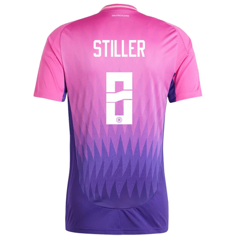 Danxen Donna Maglia Germania Angelo Stiller #8 Rosa Viola Kit Gara Away 24-26 Maglietta