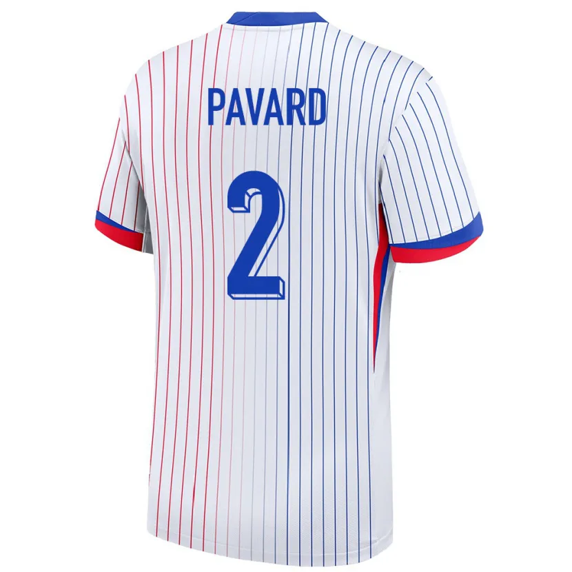 Danxen Donna Maglia Francia Benjamin Pavard #2 Bianco Kit Gara Away 24-26 Maglietta