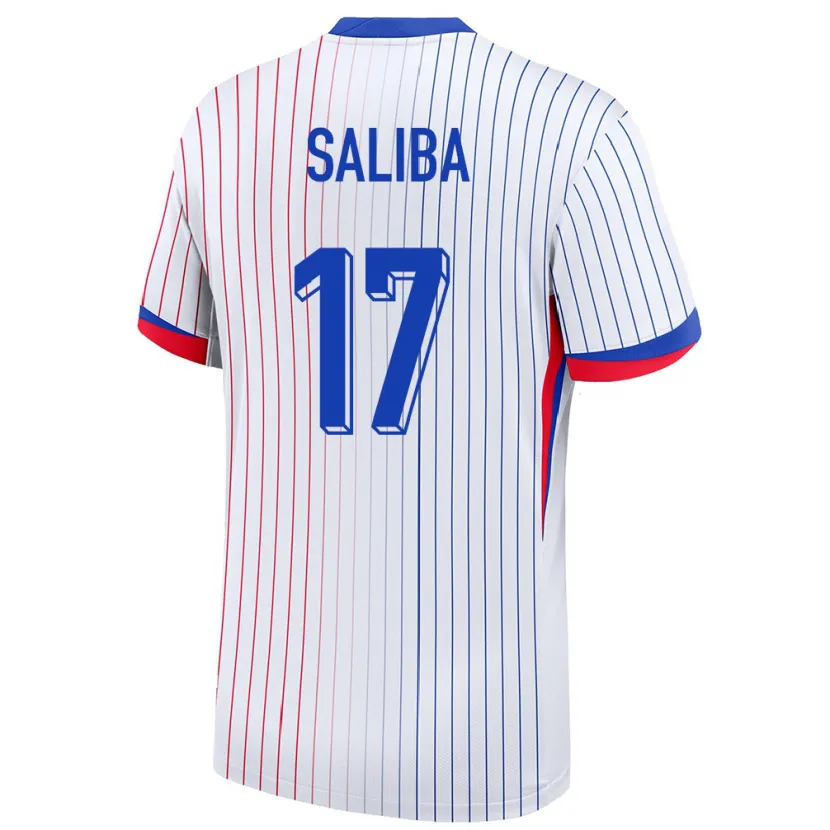 Danxen Donna Maglia Francia William Saliba #17 Bianco Kit Gara Away 24-26 Maglietta