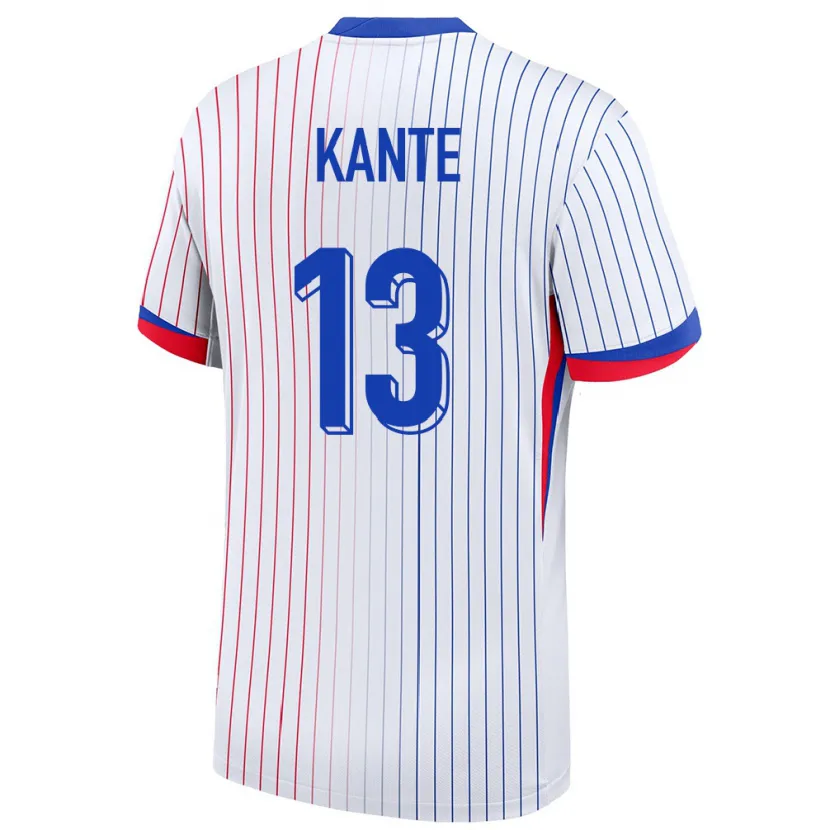 Danxen Donna Maglia Francia N Golo Kante #13 Bianco Kit Gara Away 24-26 Maglietta
