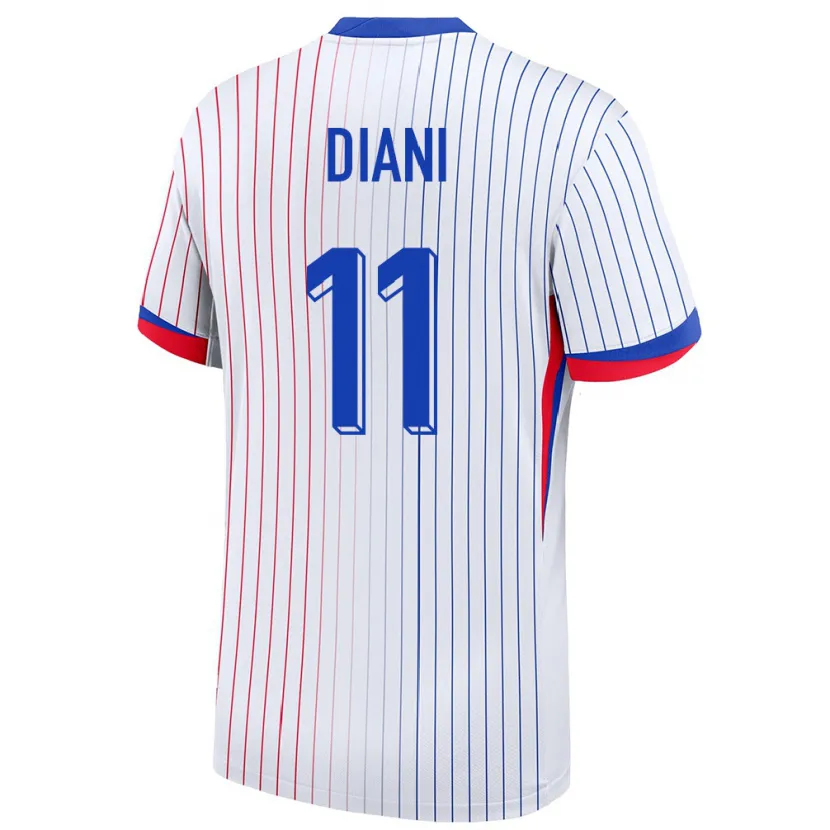 Danxen Donna Maglia Francia Kadidiatou Diani #11 Bianco Kit Gara Away 24-26 Maglietta