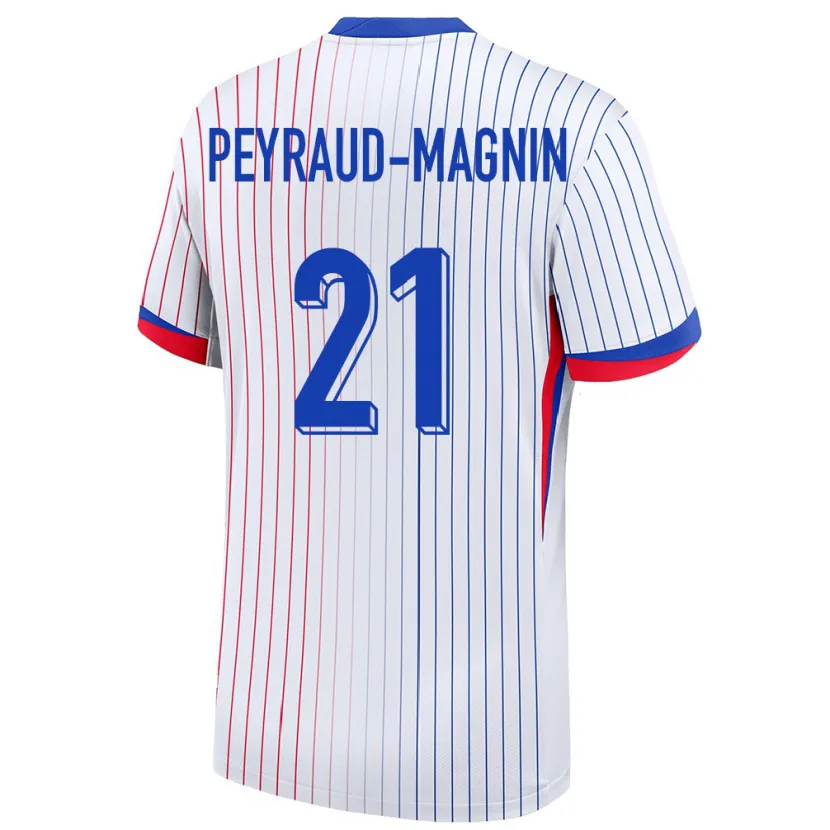 Danxen Donna Maglia Francia Pauline Peyraud Magnin #21 Bianco Kit Gara Away 24-26 Maglietta