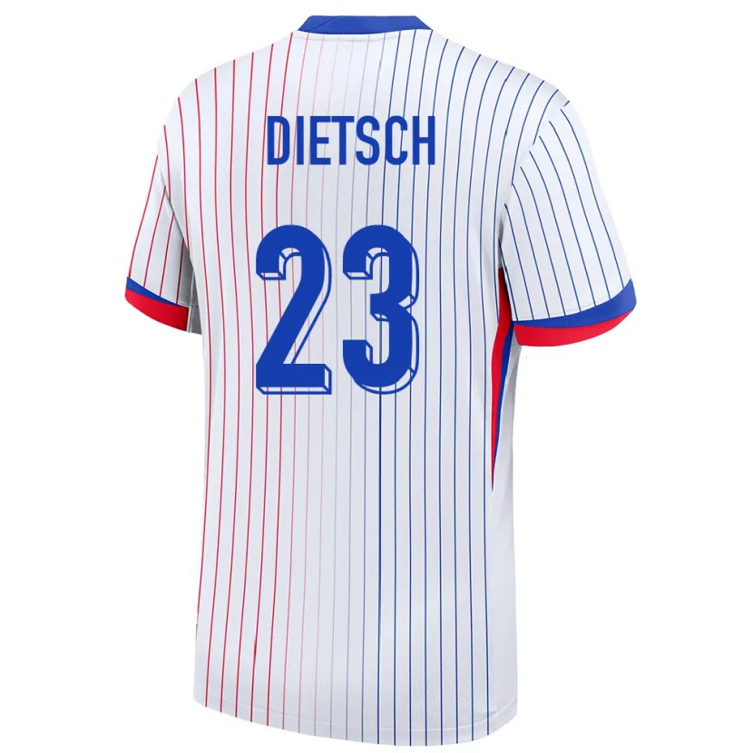 Danxen Donna Maglia Francia Guillaume Dietsch #23 Bianco Kit Gara Away 24-26 Maglietta