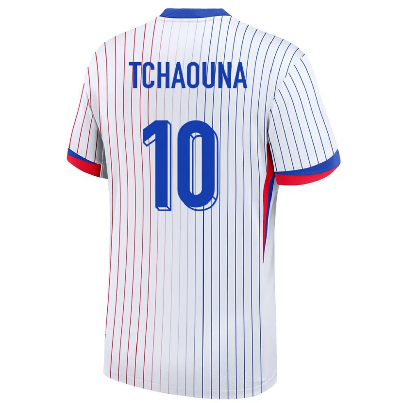Danxen Donna Maglia Francia Loum Tchaouna #10 Bianco Kit Gara Away 24-26 Maglietta