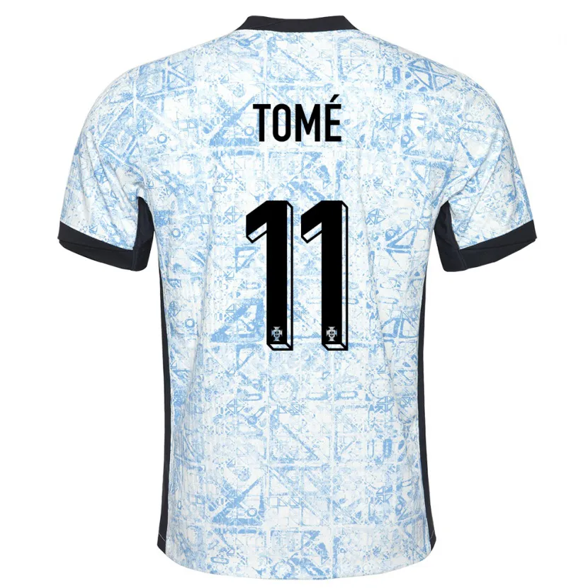 Danxen Donna Maglia Portogallo Olivio Tome #11 Crema Blu Kit Gara Away 24-26 Maglietta