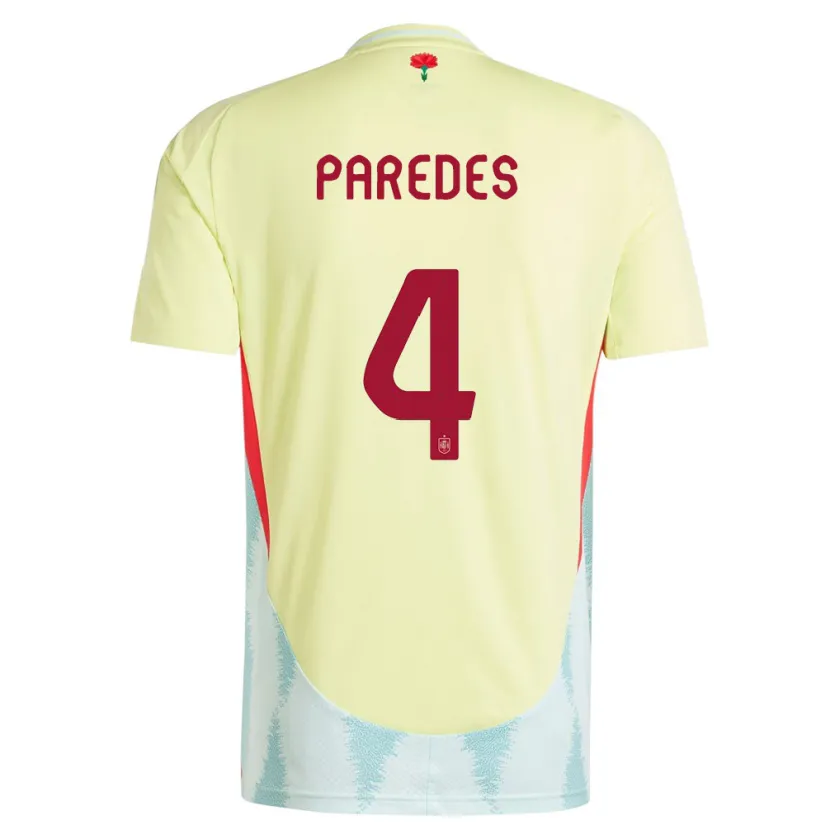 Danxen Donna Maglia Spagna Irene Paredes #4 Giallo Kit Gara Away 24-26 Maglietta