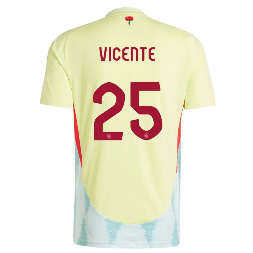 Danxen Donna Maglia Spagna Ainhoa Vicente #25 Giallo Kit Gara Away 24-26 Maglietta
