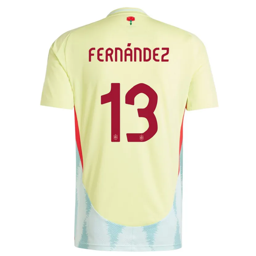Danxen Donna Maglia Spagna Cesar Fernandez #13 Giallo Kit Gara Away 24-26 Maglietta