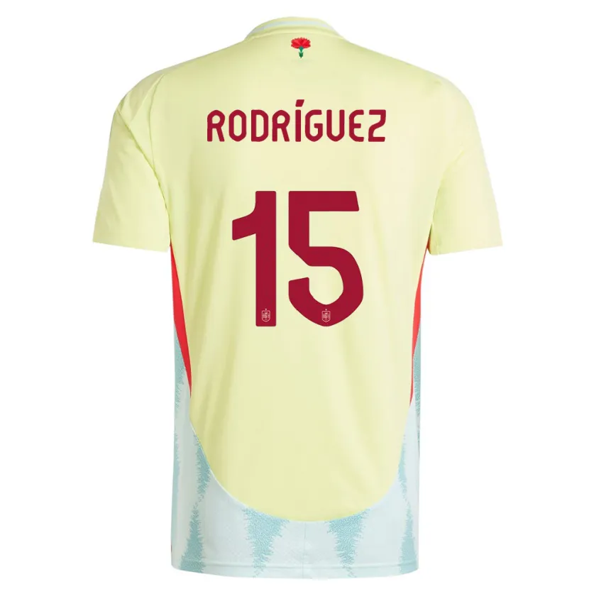 Danxen Donna Maglia Spagna Dani Rodriguez #15 Giallo Kit Gara Away 24-26 Maglietta