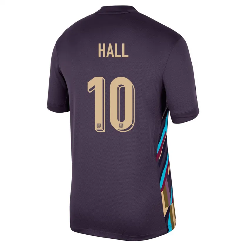 Danxen Donna Maglia Inghilterra George Hall #10 Uvetta Scura Kit Gara Away 24-26 Maglietta