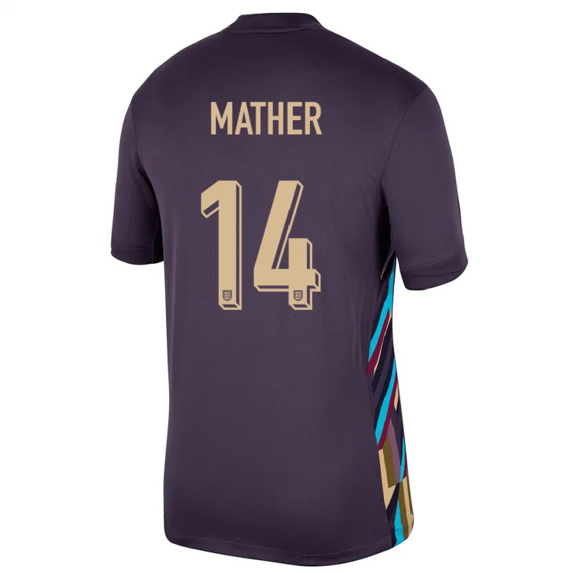 Danxen Donna Maglia Inghilterra Sam Mather #14 Uvetta Scura Kit Gara Away 24-26 Maglietta