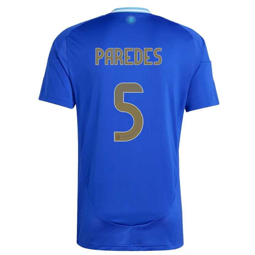 Danxen Donna Maglia Argentina Leandro Paredes #5 Blu Kit Gara Away 24-26 Maglietta