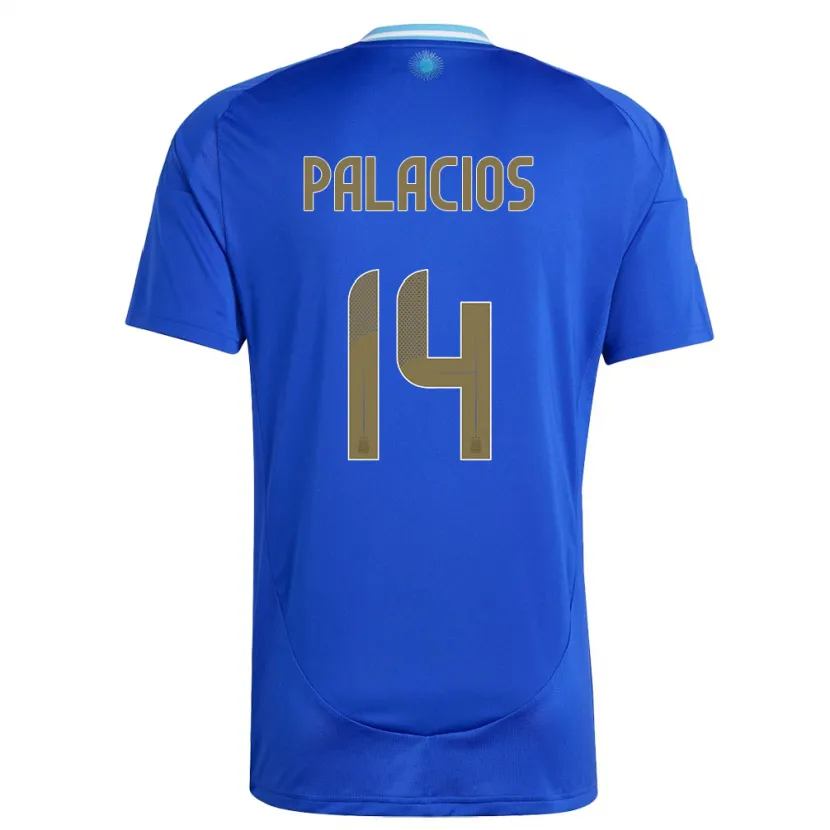 Danxen Donna Maglia Argentina Exequiel Palacios #14 Blu Kit Gara Away 24-26 Maglietta