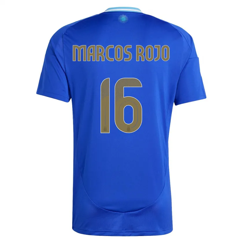 Danxen Donna Maglia Argentina Marcos Rojo #16 Blu Kit Gara Away 24-26 Maglietta