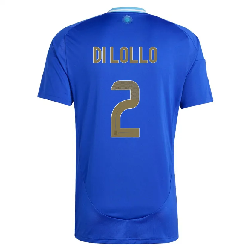 Danxen Donna Maglia Argentina Lautaro Di Lollo #2 Blu Kit Gara Away 24-26 Maglietta