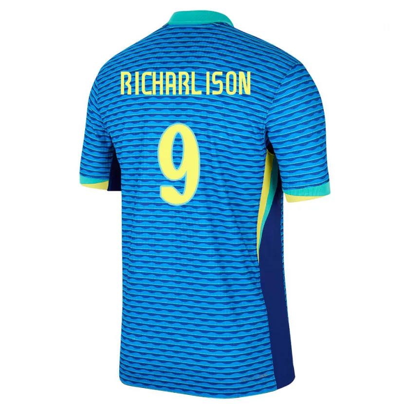 Danxen Donna Maglia Brasile Richarlison #9 Blu Kit Gara Away 24-26 Maglietta